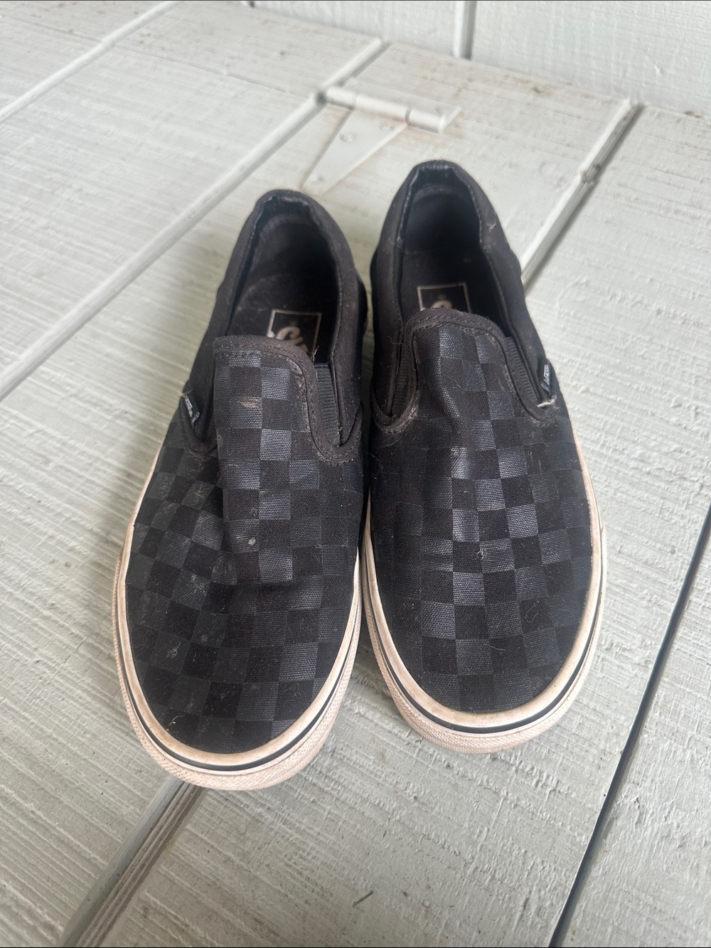 Vans Black Checkerboard Slip-On Sneakers